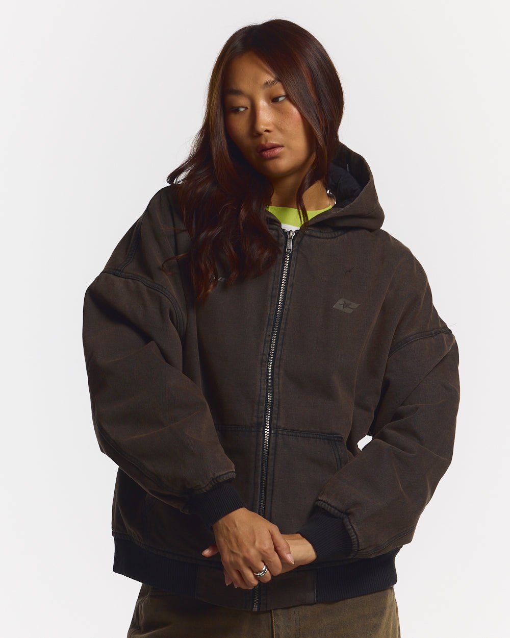 HARPER JACKE VERBLAUTER DUNKELBRAUNER DENIM