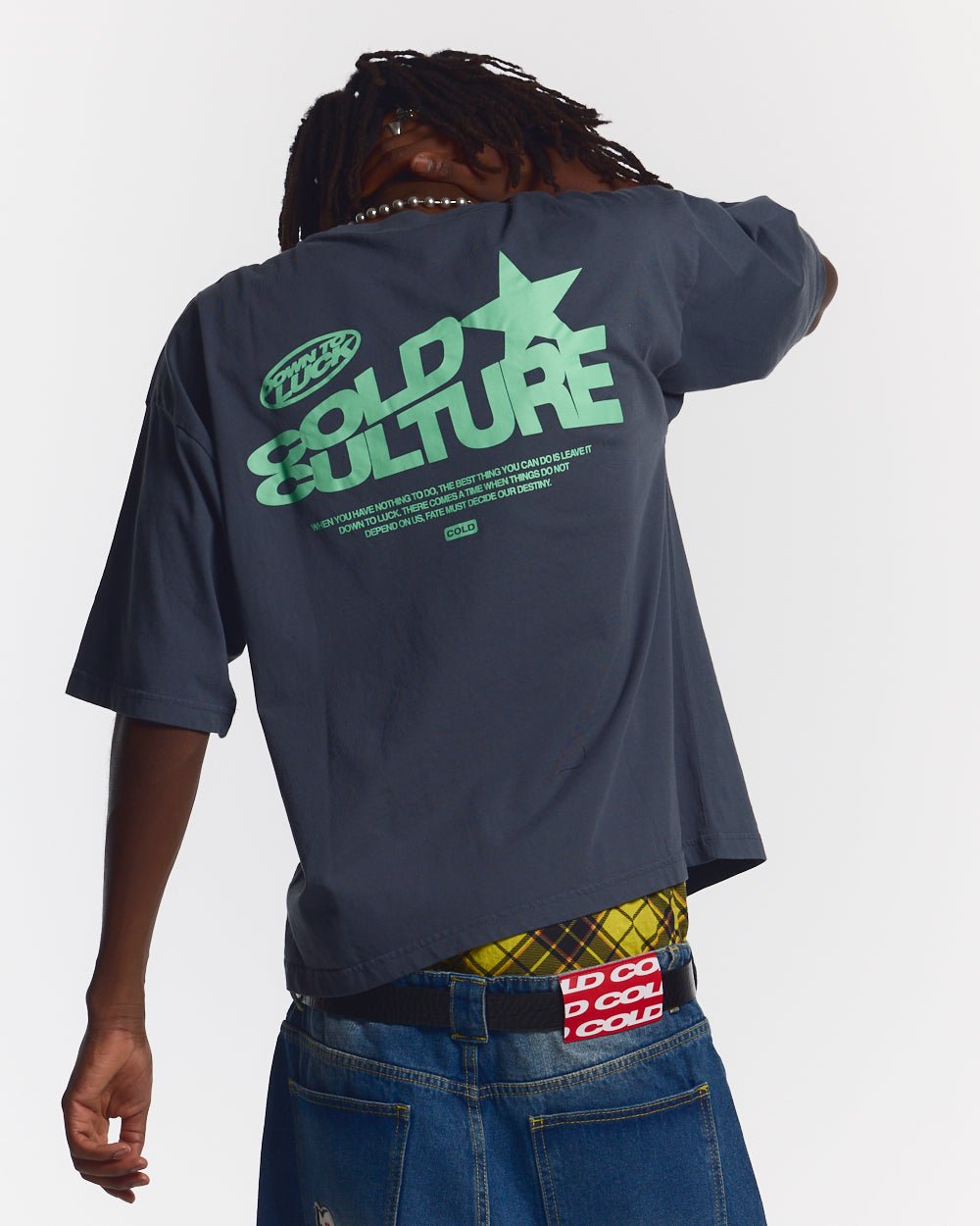 DOWN TO LUCK TEE DUNKELBLAU
