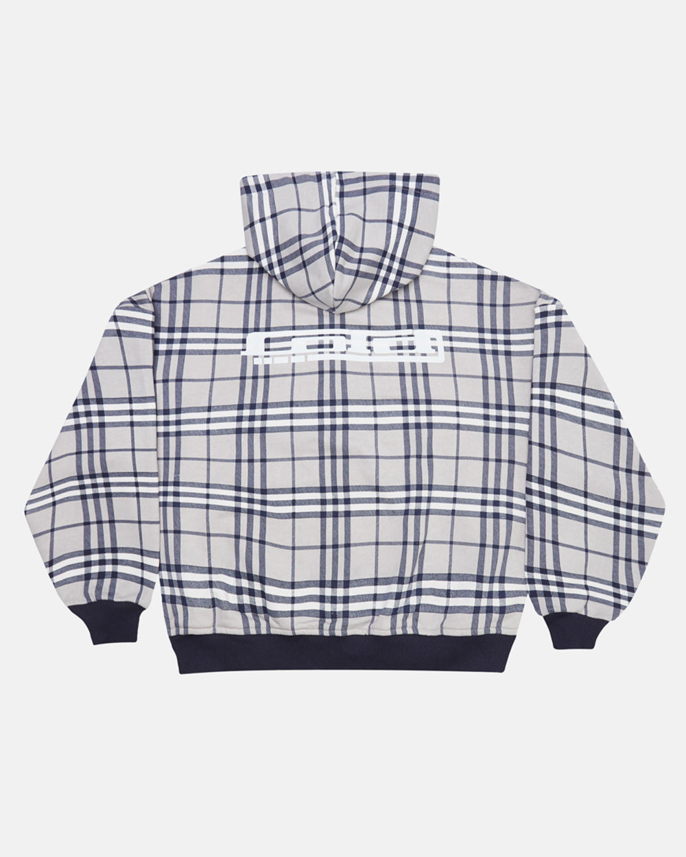 GRID ZIP HOODIE TARTAN DUNKELBLAU/GRAU