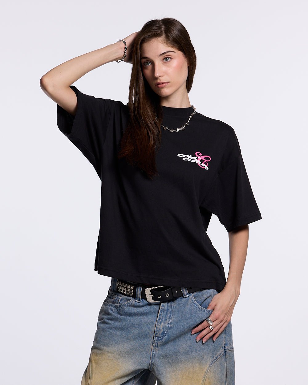 KISS THE BUNNY TEE SCHWARZ