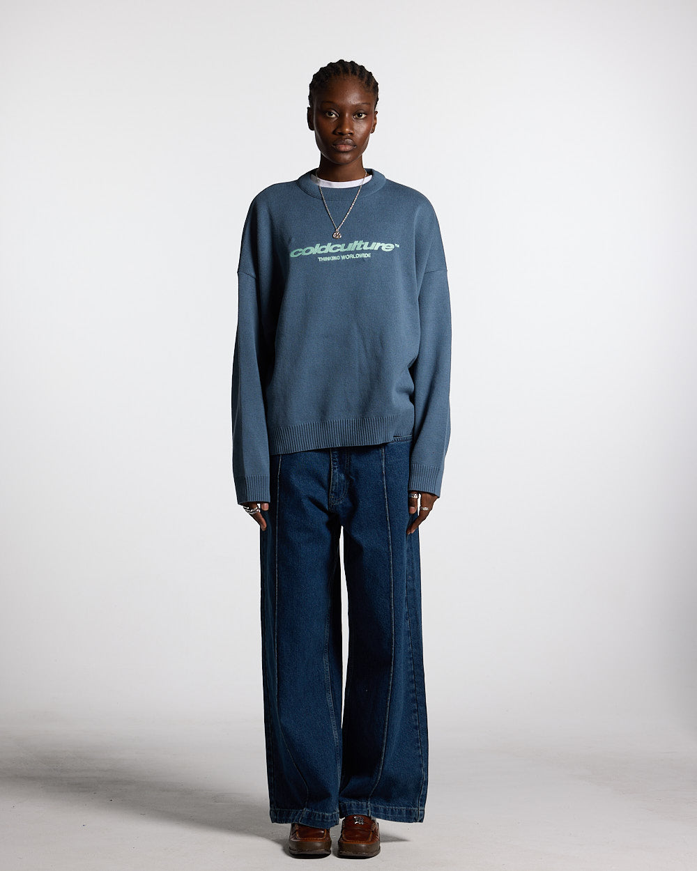 HOSIEN PINTUCK V2 BLAUER DENIM