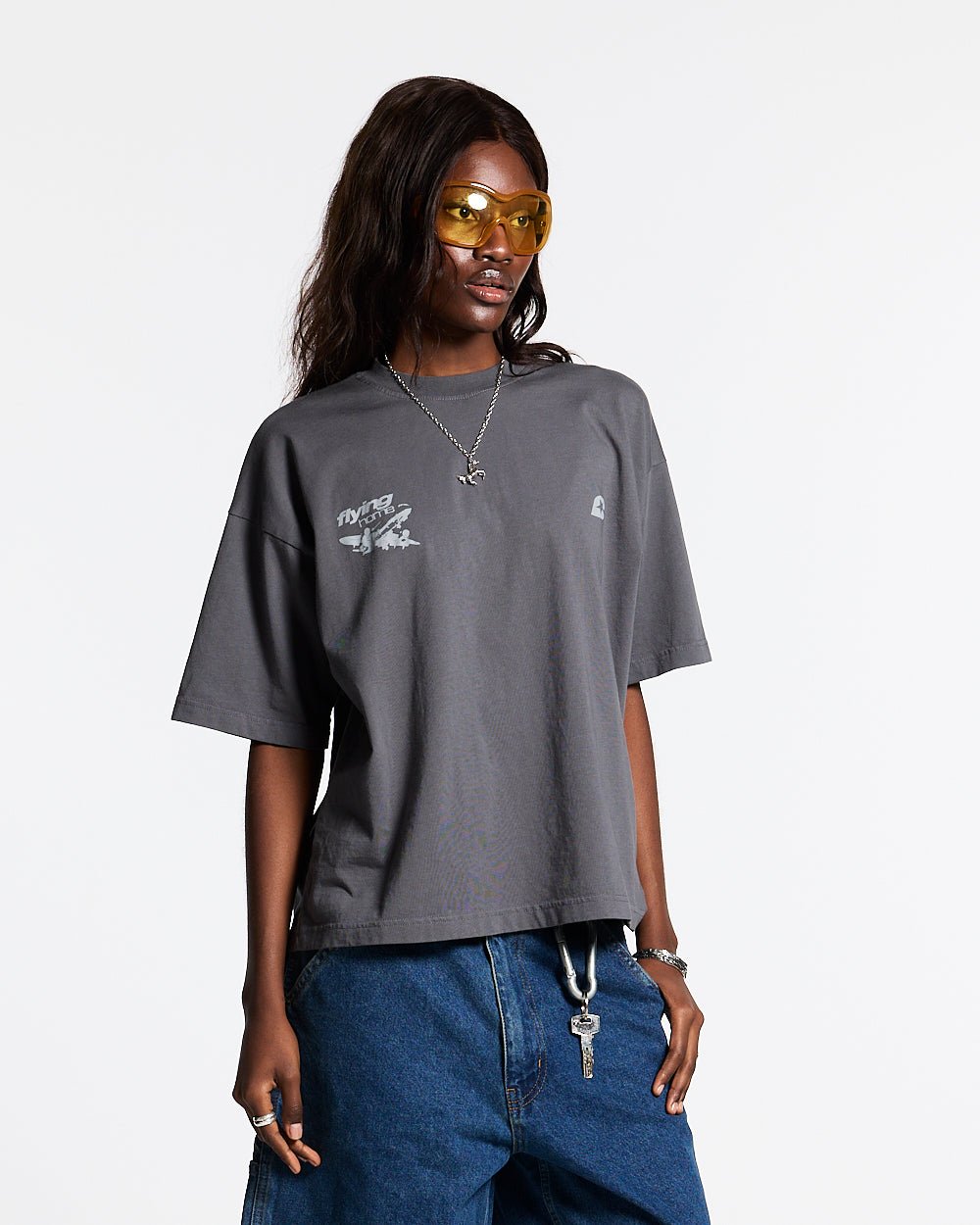 FLYING HOME TEE DOVE GREY