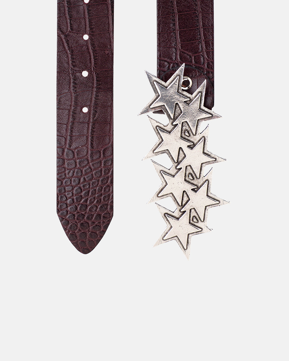 STARS LEDERGÜRTEL KROKODIL BORDEAUX