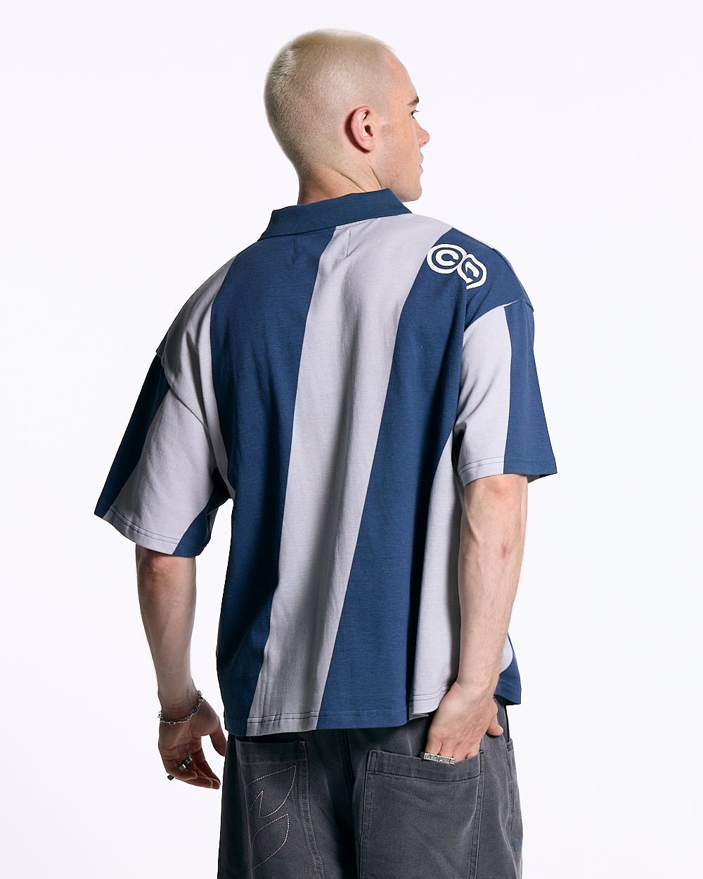 ASLANT STRIPES POLO TEE BLAU