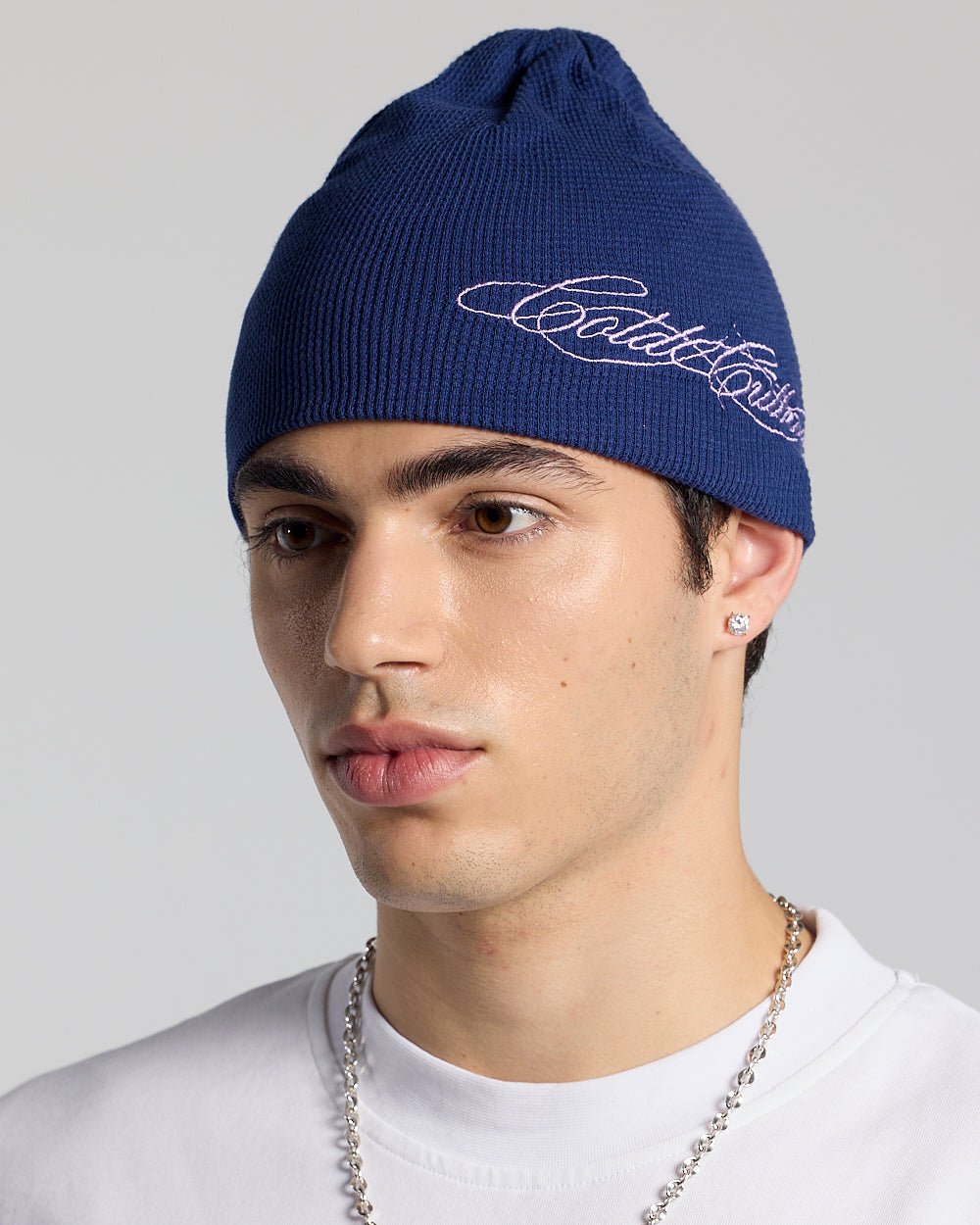 WAFFLE BEANIE BLAU