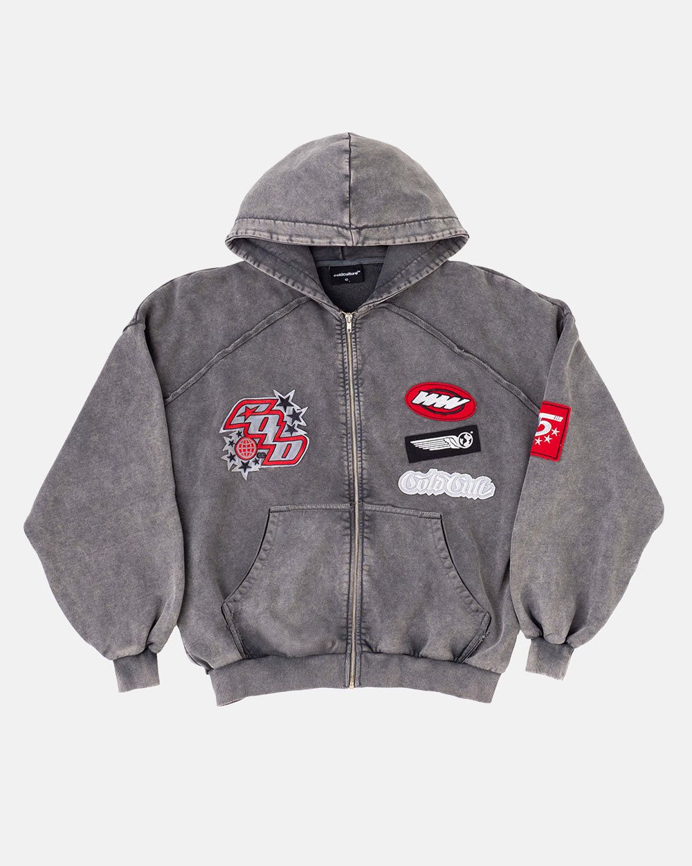 WALKER ZIP HOODIE WASCHDUNKEL SCHWARZ
