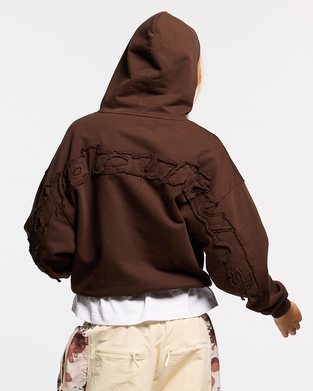DISTRESS GEBRÄCHTIGTER HOODIE BROWN