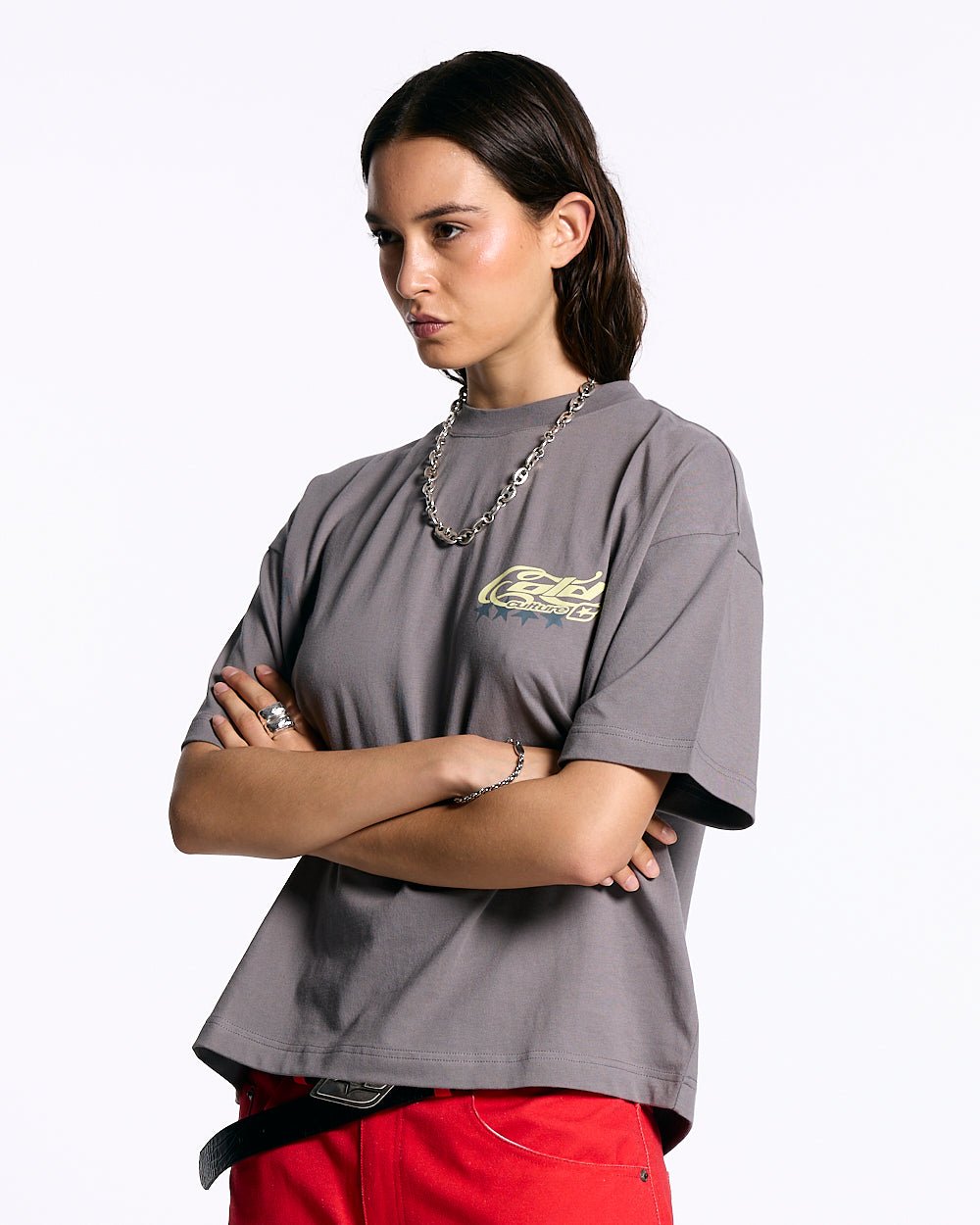 CURLY COLD TEE ASH GREY