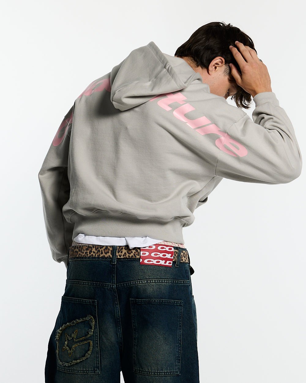 GEBOGENER HOODIE GRAU