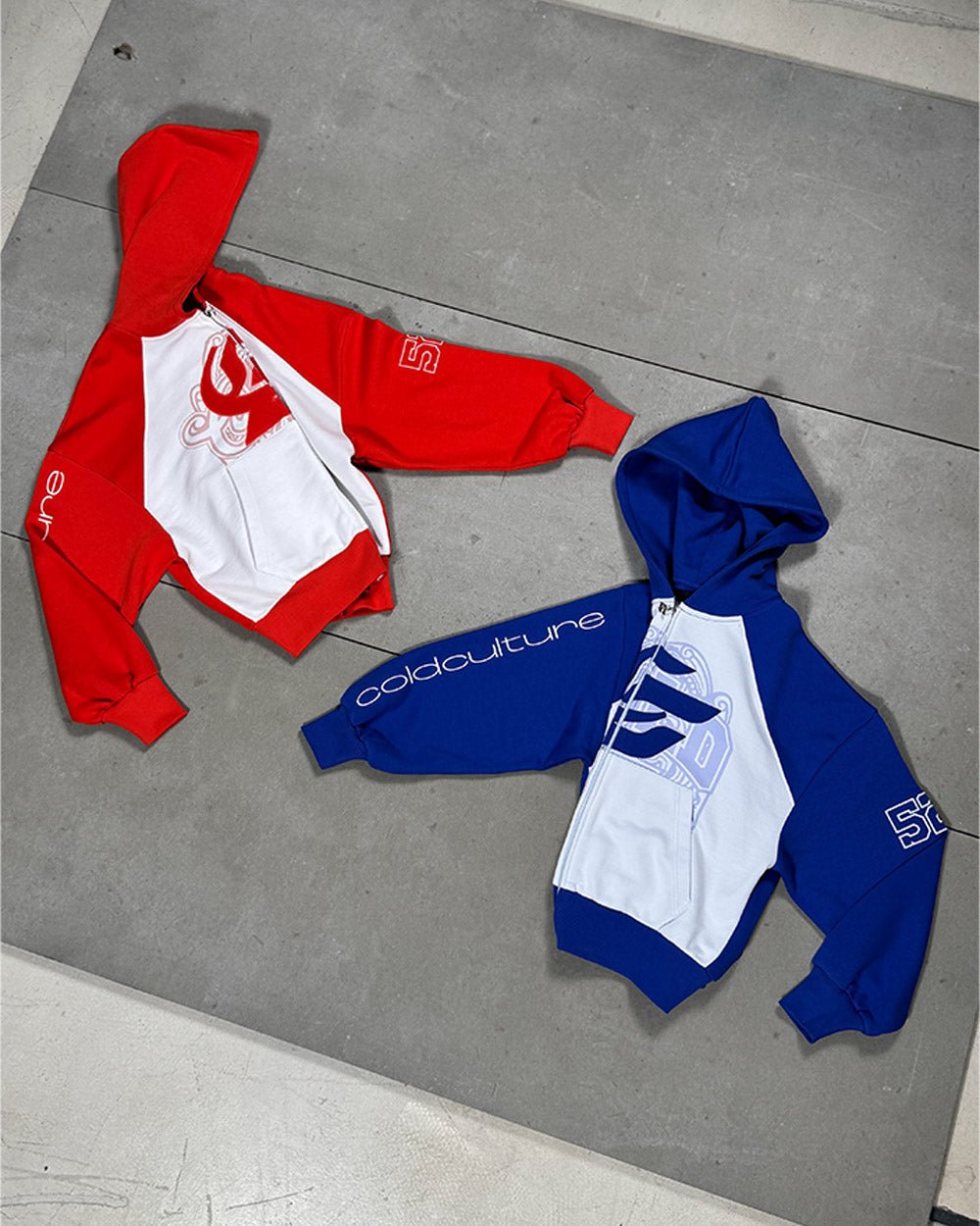 PRESTIGE ZIP HOODIE ROT & WEISS