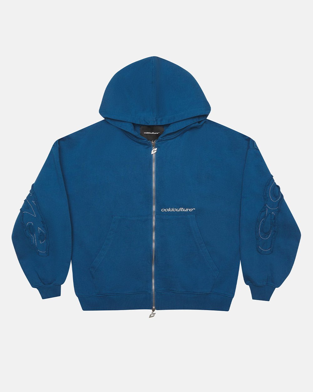 DISTRESS GEBRÄCHT ZIPPHOODY DUNKELBLAU