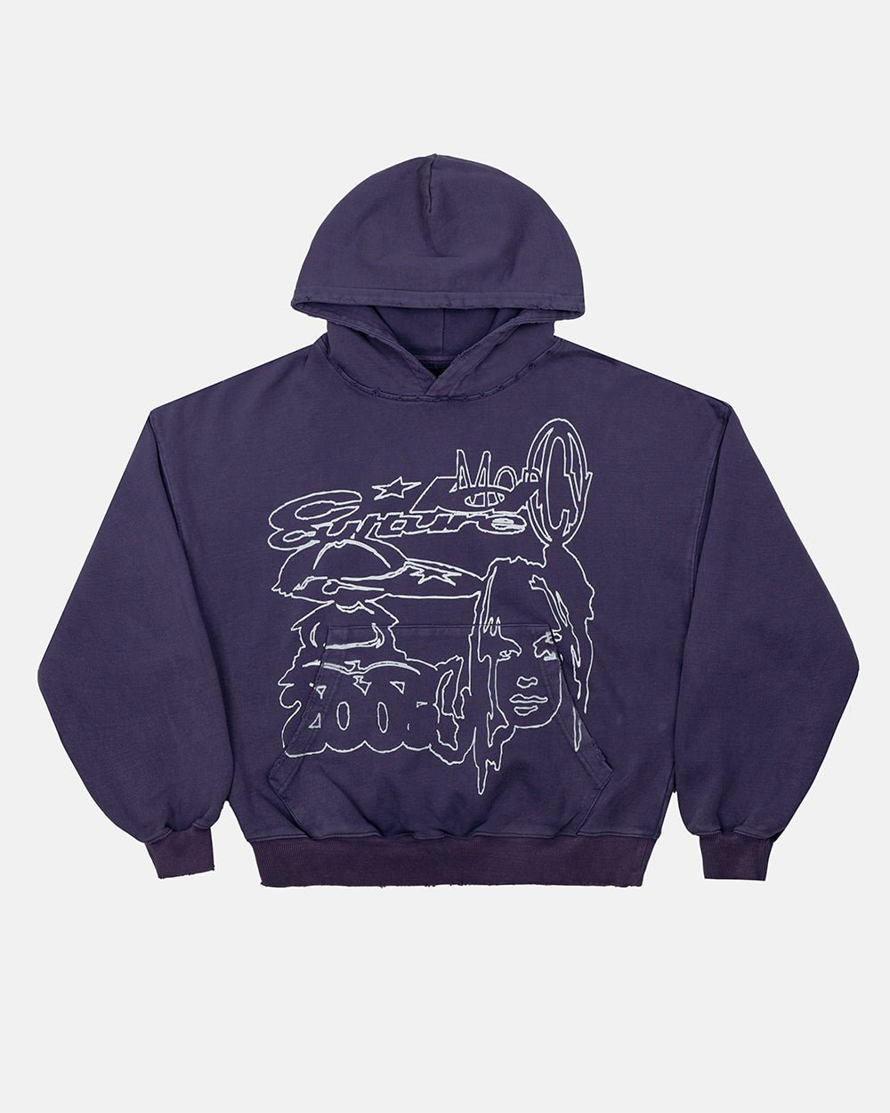 COOL CAP HOODIE MITTELBLAU WASHED