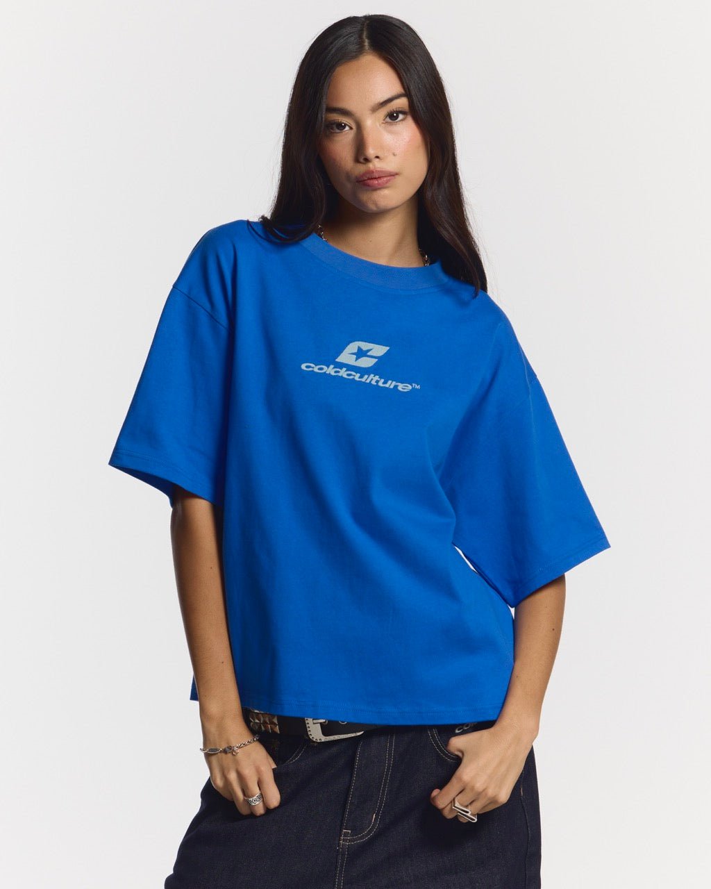 CURVED TEE BLAU