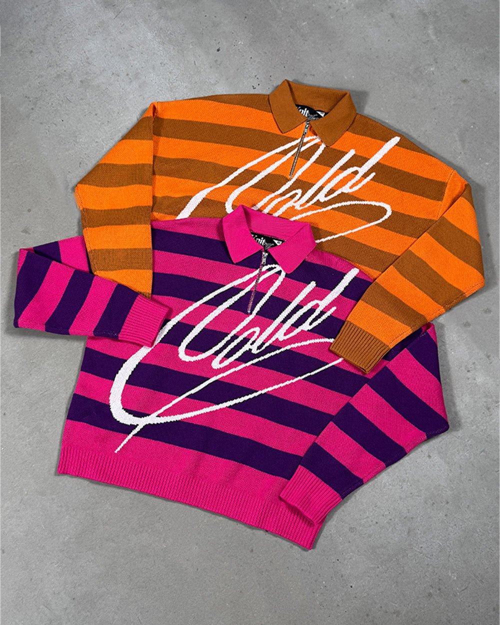 COLD BRICK POLO STRICK LILA UND ROSA