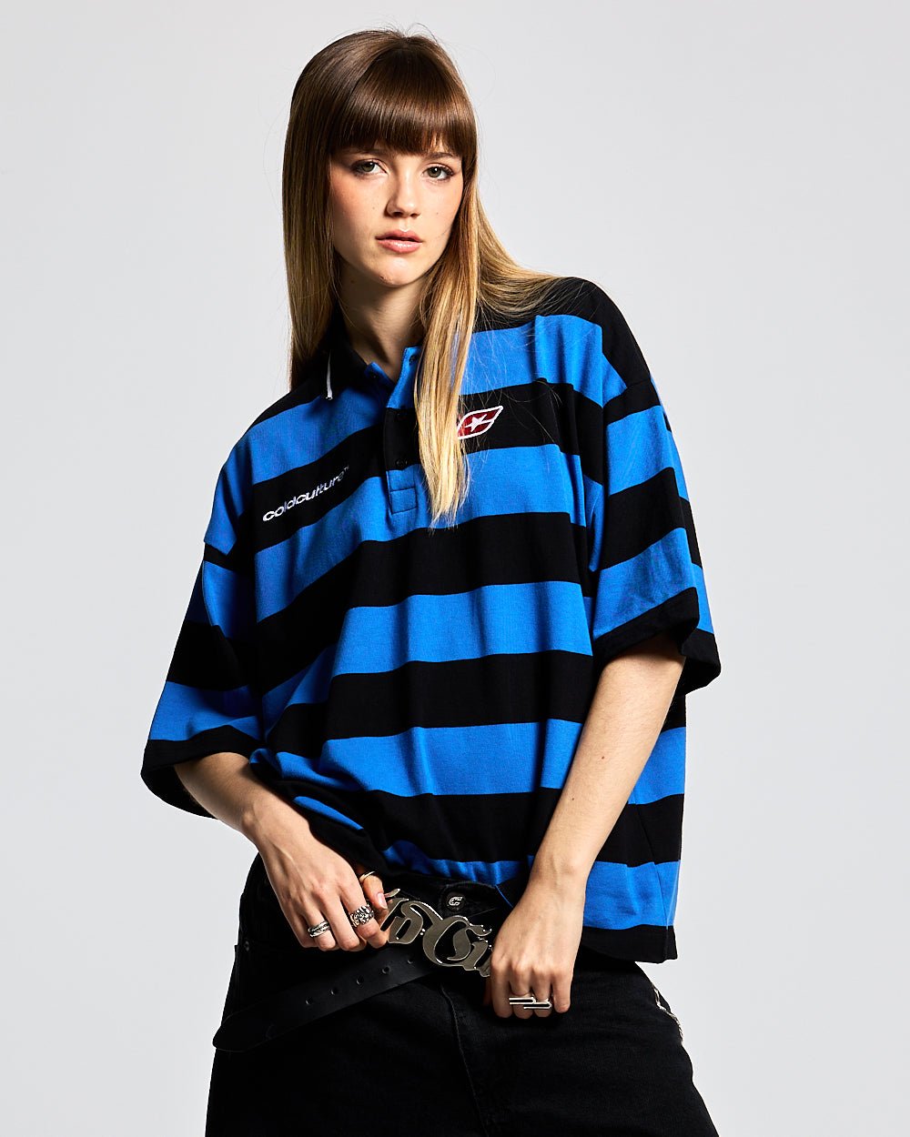 BIG STRIPES POLO T-SHIRT JASPER BLAU