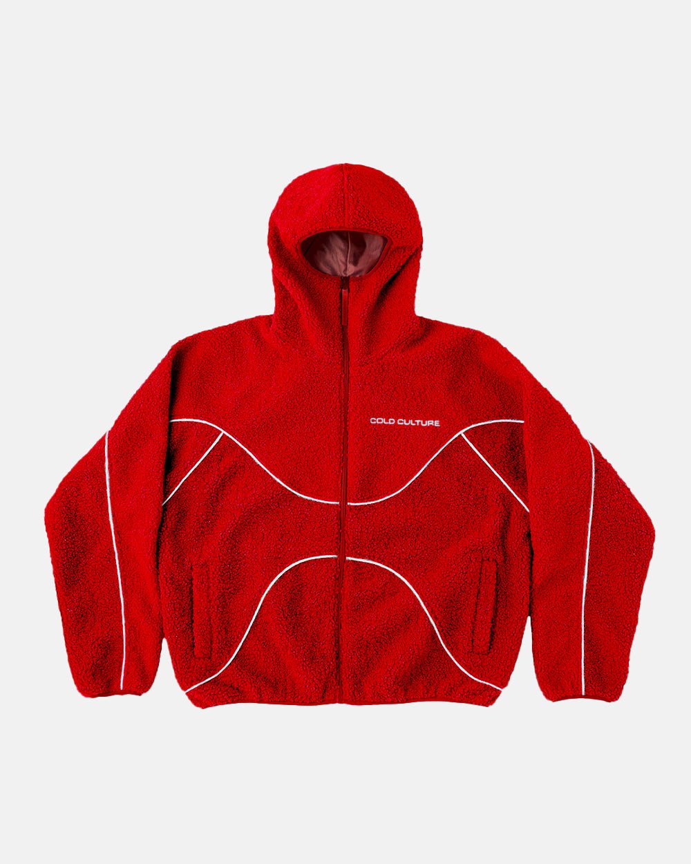 KEIN RISIKO FLEECE JACKE LEUCHTEND ROT
