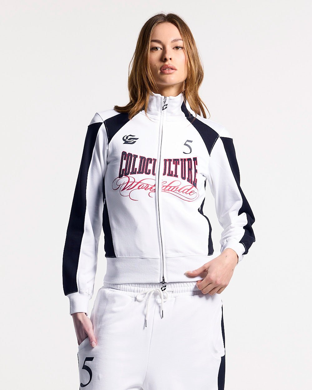 NIA SET ZIP UP WEISS UND SCHWARZ
