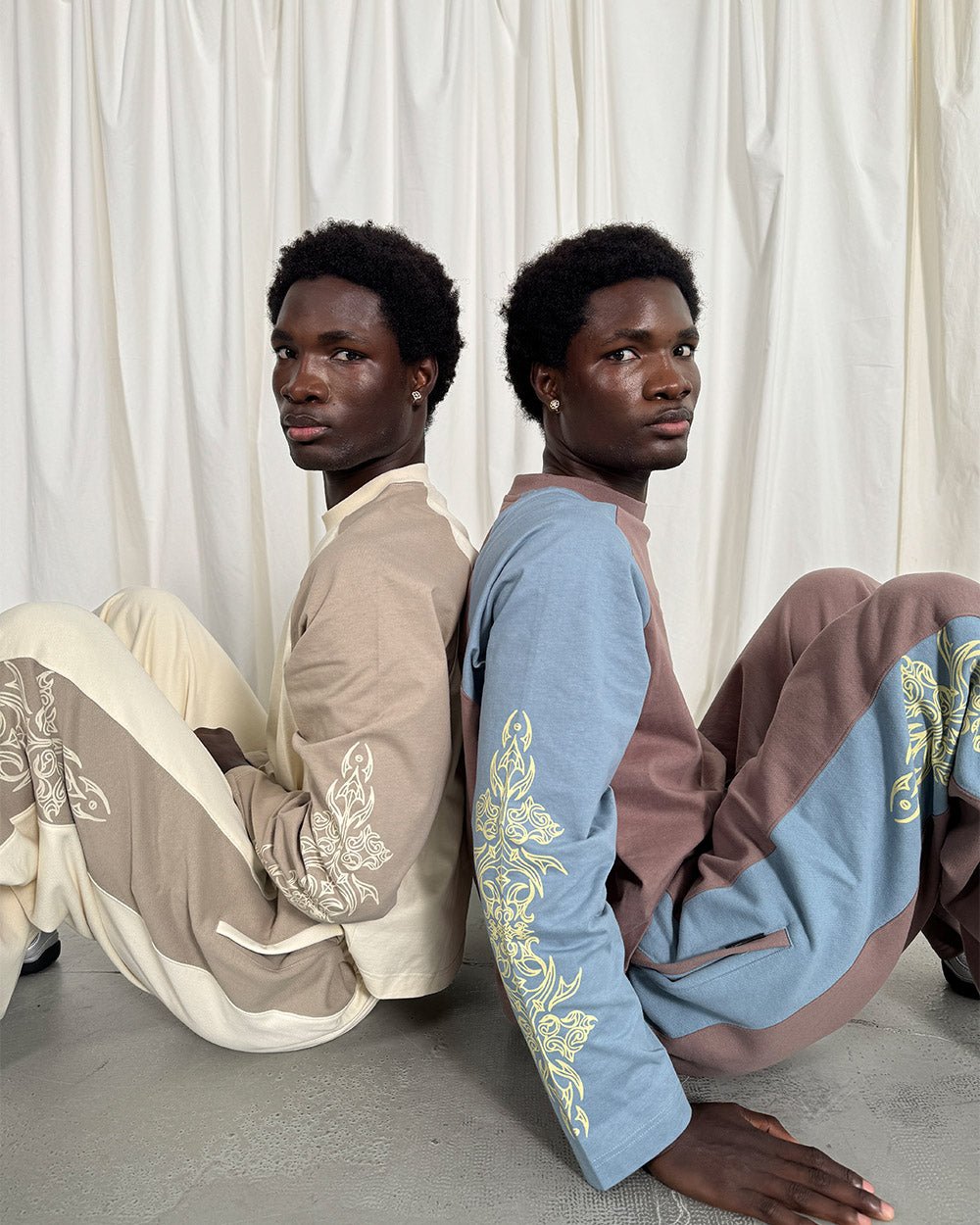 TRIBAL LANGARM BROWN & BLAU