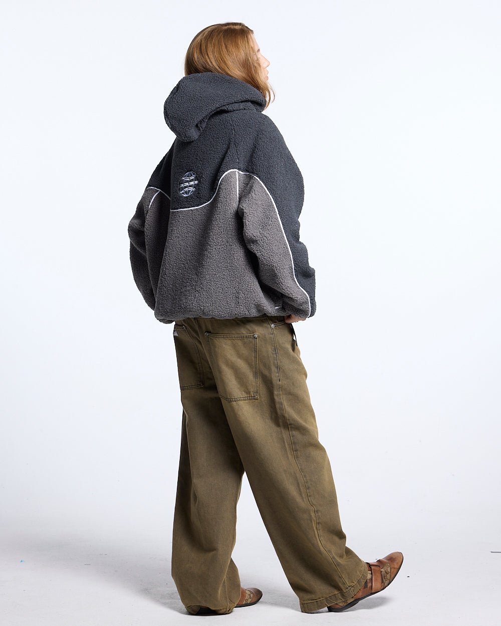KEIN RISIKO FLEECE JACKE DUNKELGRAU/STAUBGRAU