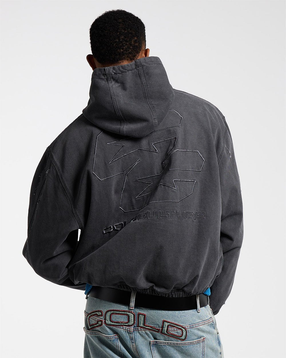 DOPPEL C STARS REIßVERSJACKE SCHWERES GRAU DENIM