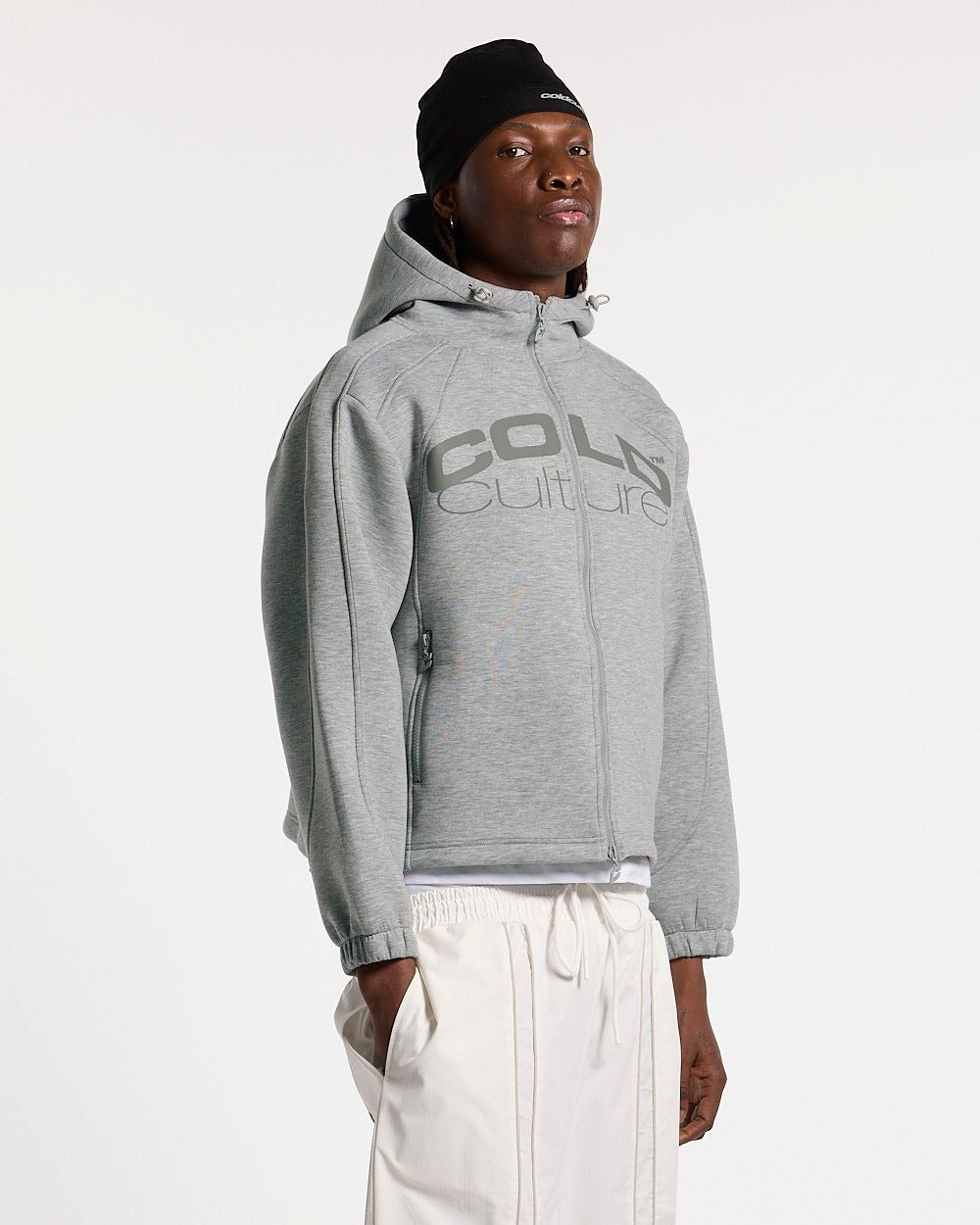 SCUBA ZIP HOODIE GRAU