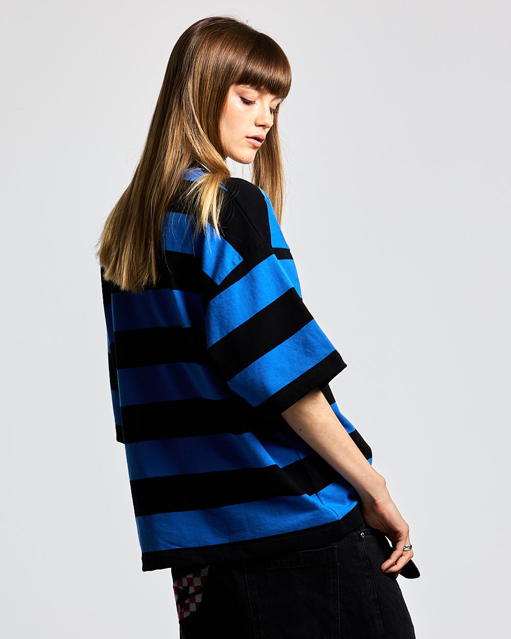 BIG STRIPES POLO T-SHIRT JASPER BLAU