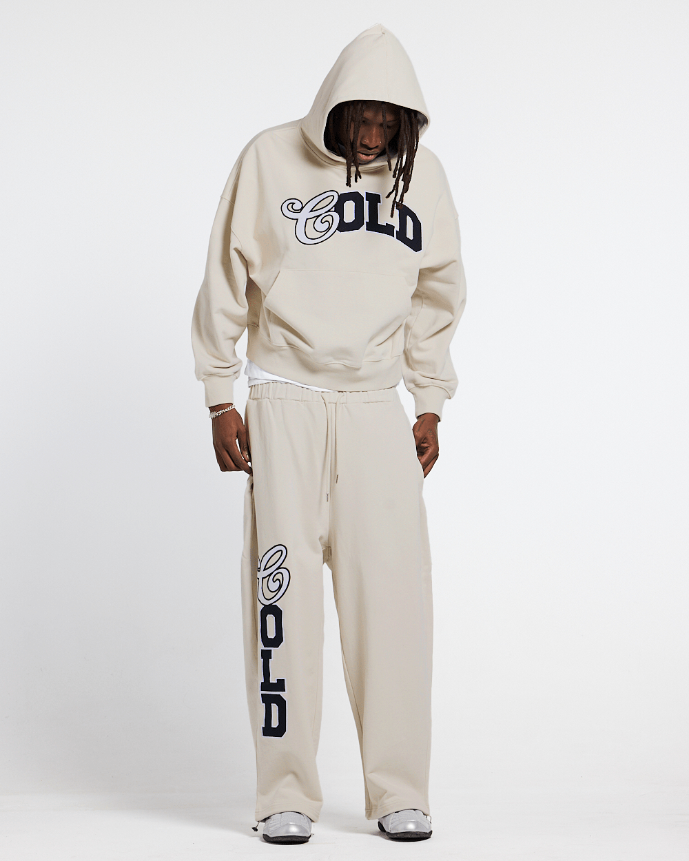 VARSITY HOODIE IVORY GREY