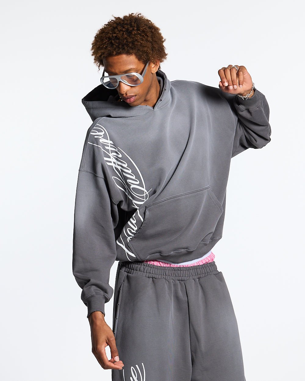 SCRIPT HOODIE ANTRACITGRAU