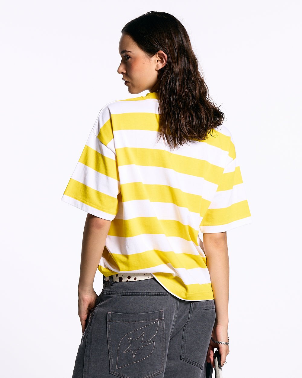 LOLLY ICE TEE WEISS UND GELBE STRIEMEN