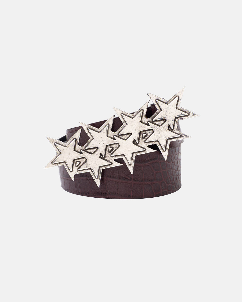 STARS LEDERGÜRTEL KROKODIL BORDEAUX