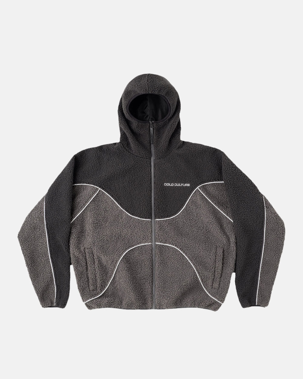 KEIN RISIKO FLEECE JACKE DUNKELGRAU/STAUBGRAU
