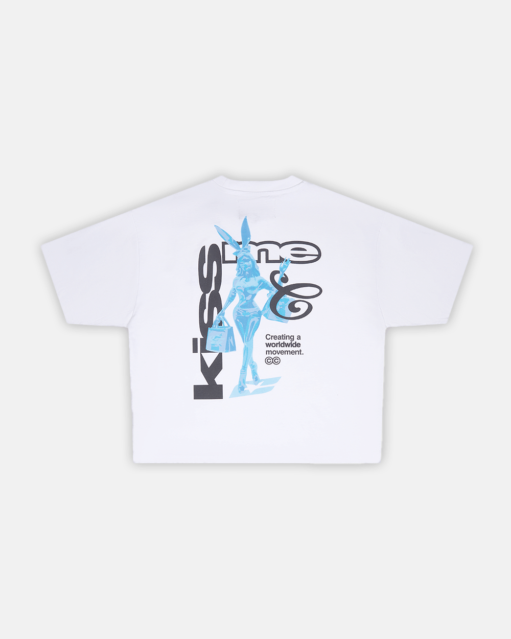KISS THE BUNNY TEE WEIß