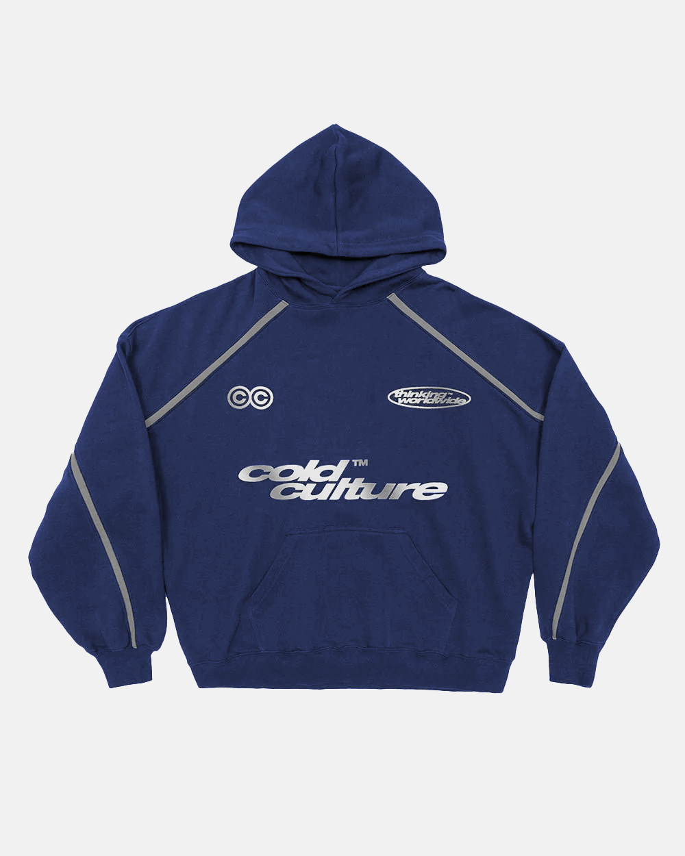 DETAILLIERTE HOODIE INDIGO BLAU