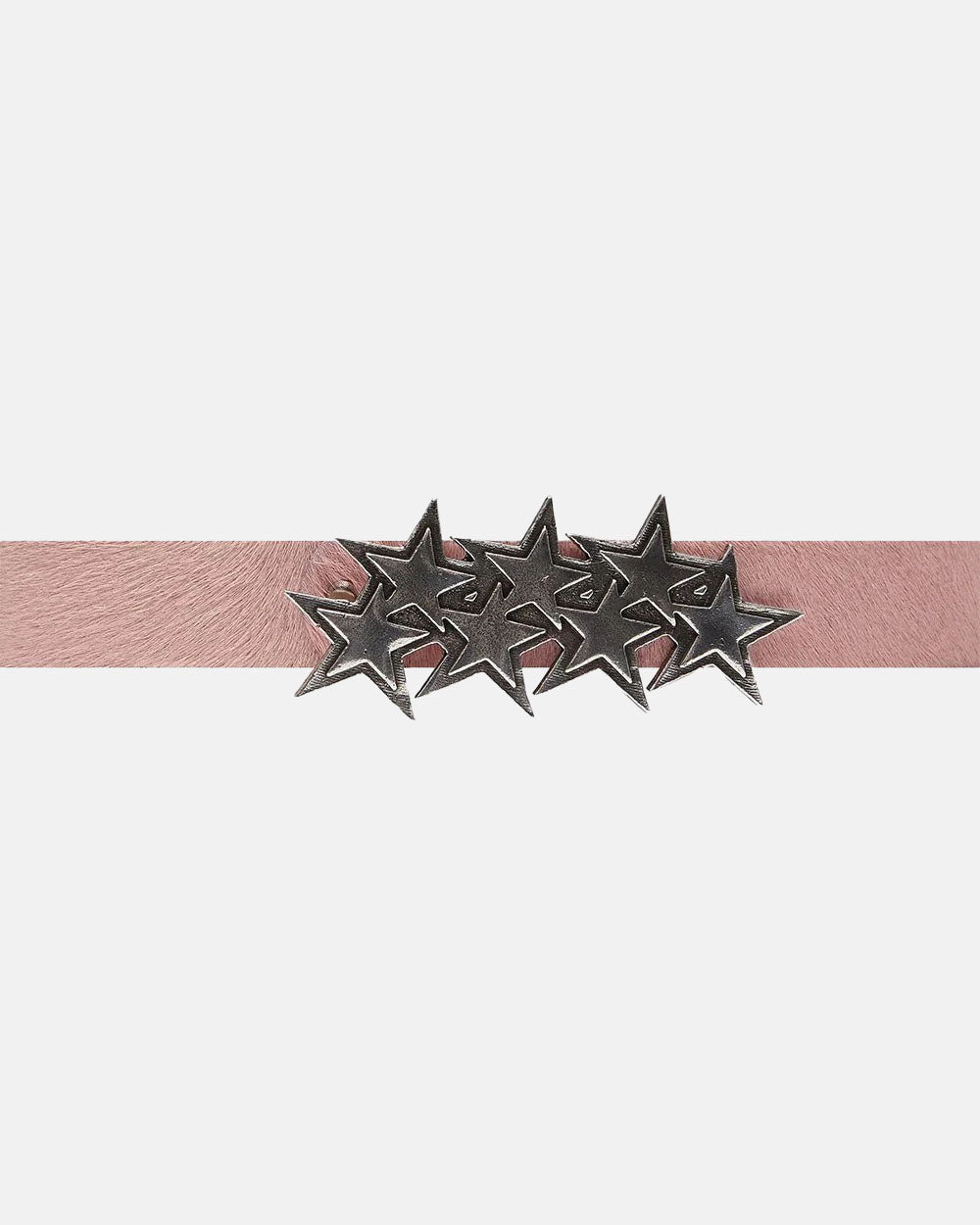 STARS LEDERGÜRTEL MIT PINKEN FELL