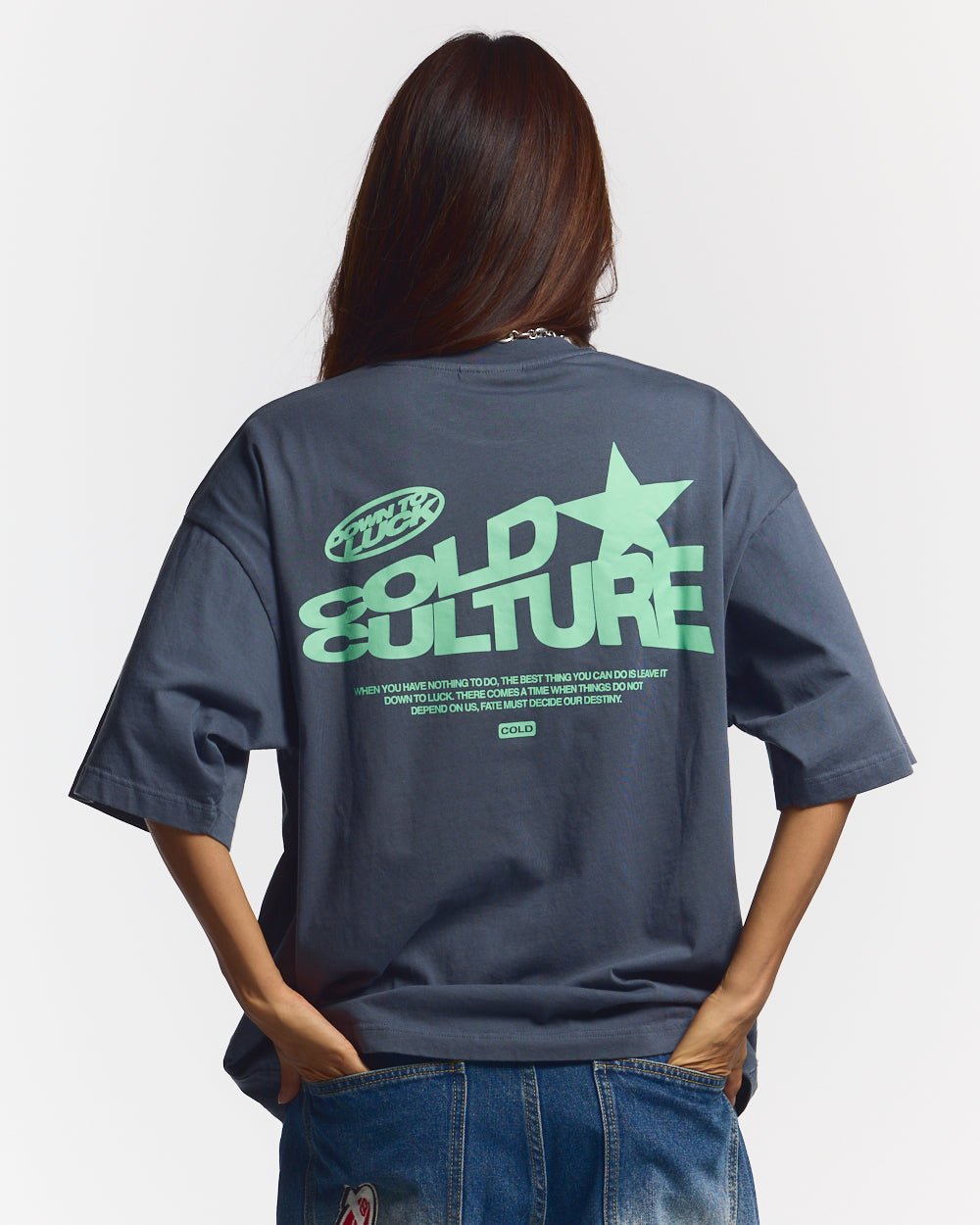 DOWN TO LUCK TEE DUNKELBLAU