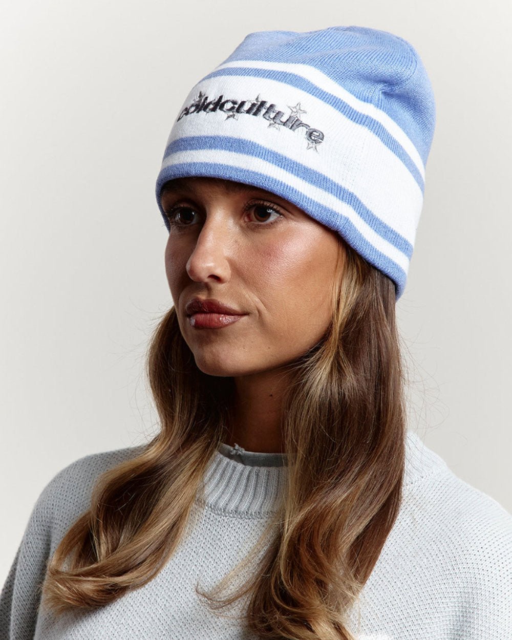 STARS STRAP BEANIE BLAU CALICO