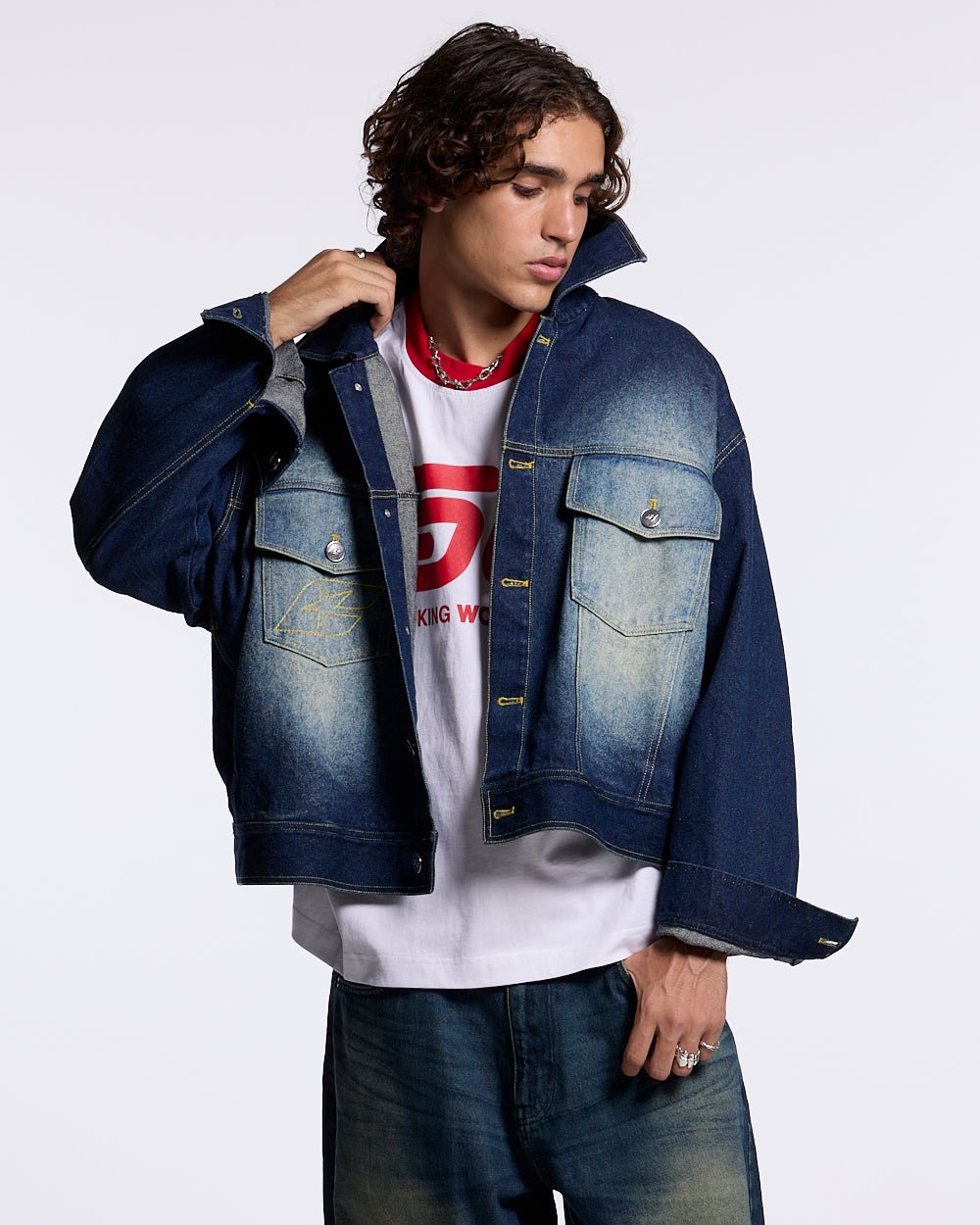 WEICHES FUR- DENIM-JACKET ROH DENIM