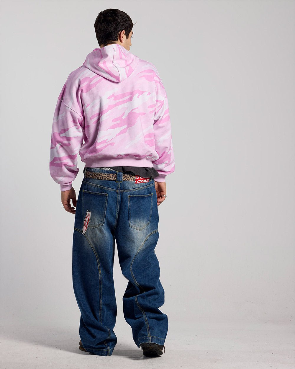 CAMO ZIP HOODIE PINK