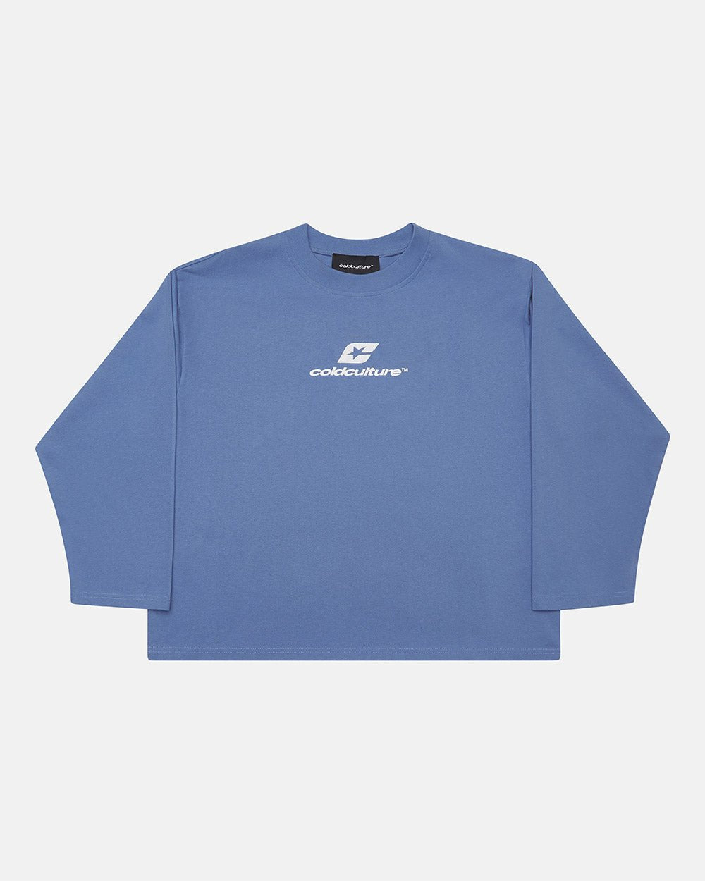 GEBÖGENE LANGARMBLUSE BLAU