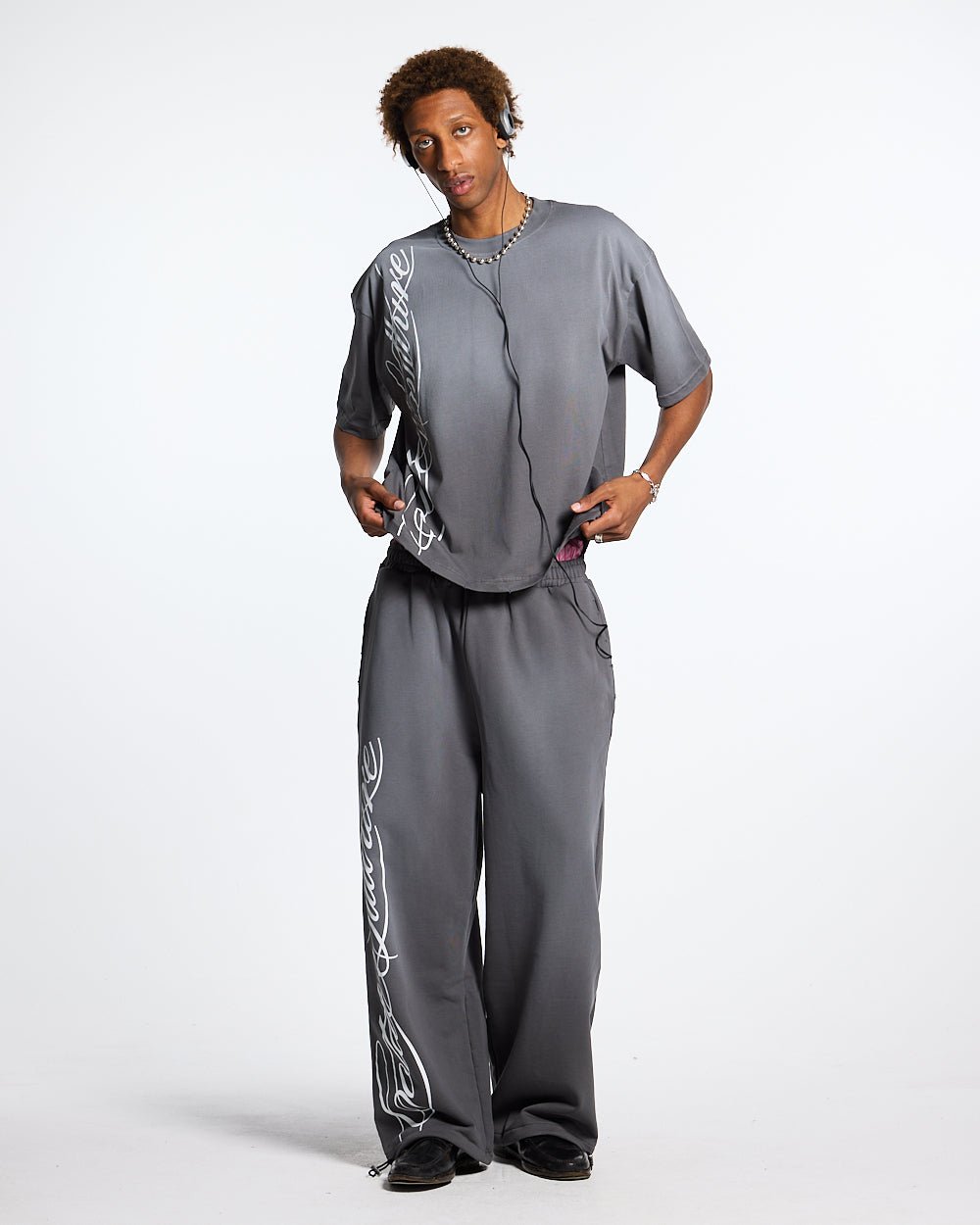 SCRIPT-SWEATPANTS ANTRACITE-GRAU