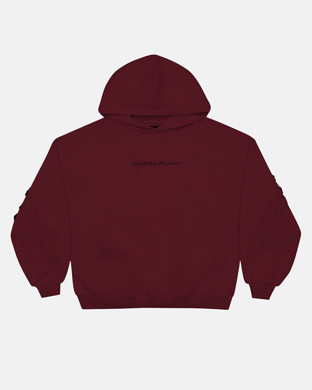 DISTRESS GEBRÖCKELTER HOODIE BURGUNDY