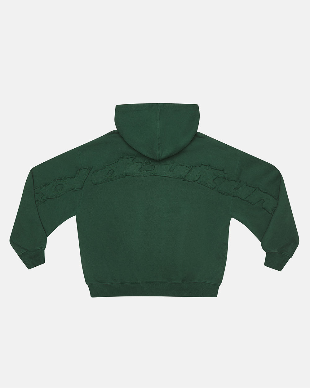 DISTRESS GEBRÖCKELTER REIßVERS HOODIE GRÜN