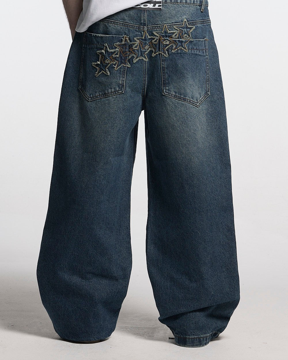 DISTRESS STARS V2 HOSHEN BLAUER DENIM