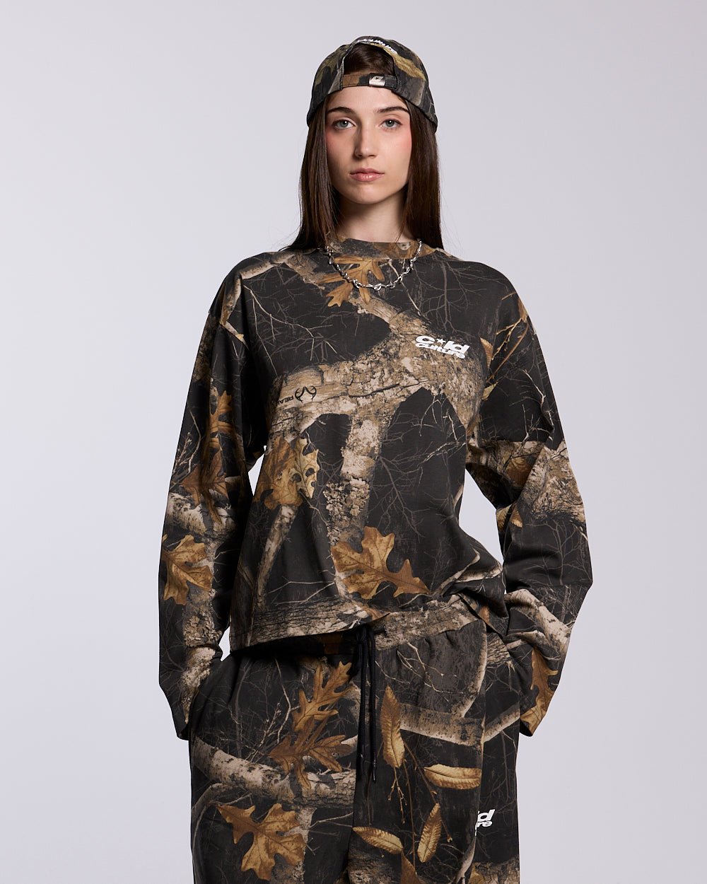 LANGARM-TEE REALTREE SCHWARZ