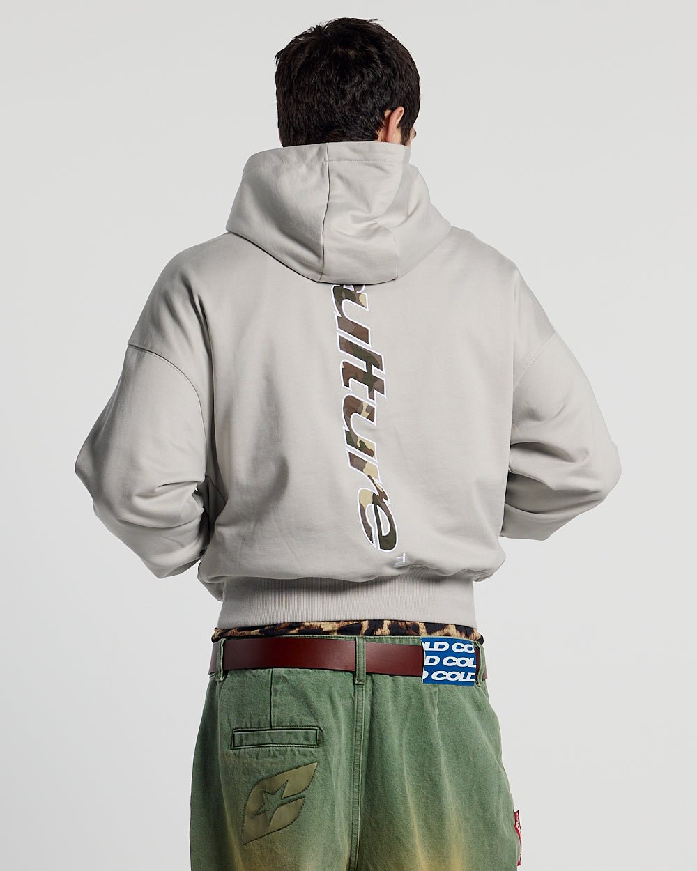 VERTIKALER HOODIE LEICHTGRAU