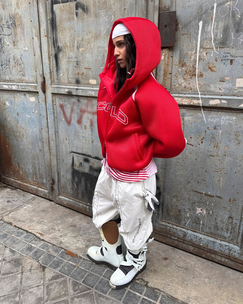 NEO ZIP JACKET WEISS UND ROT