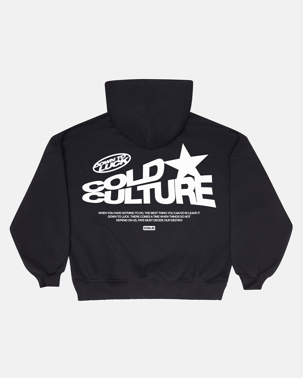 DOWN TO LUCK HOODIE SCHWARZ WEISS