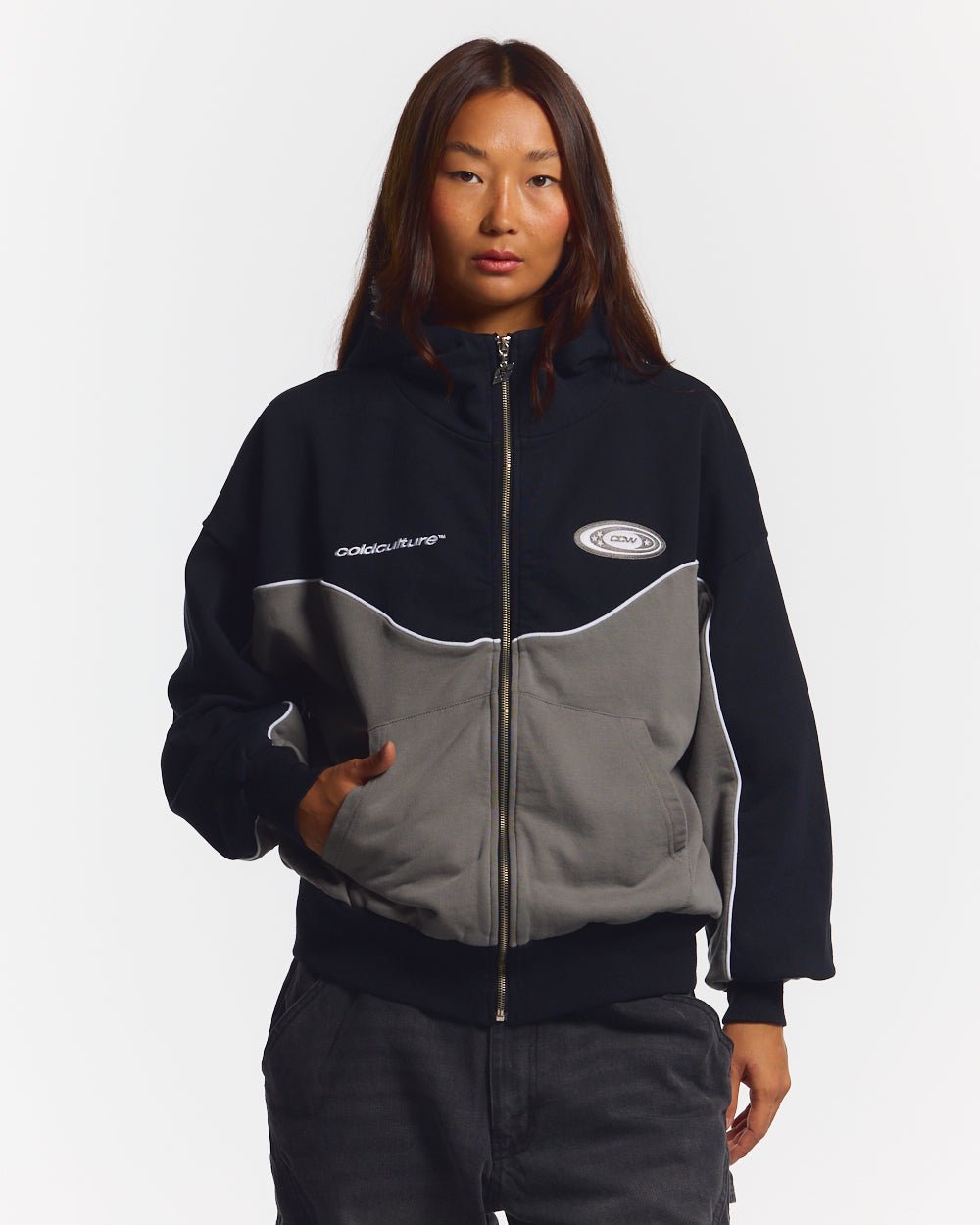 KEIN RISIKO ZIP-HOODIE SCHWARZ