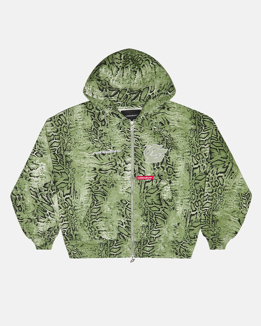 SNAKE ZIP HOODIE GRÜN UND SCHWARZ