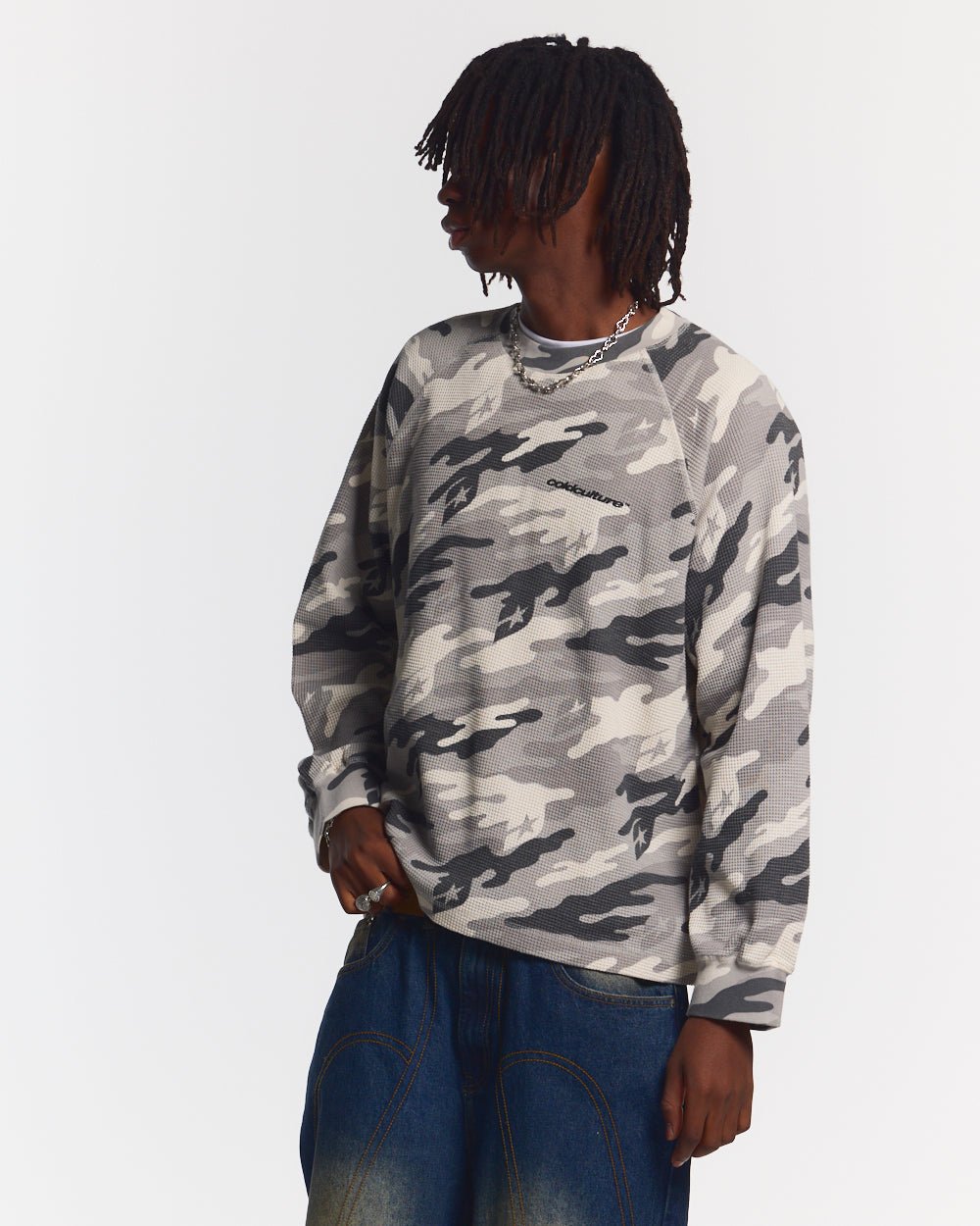 CAMO THERMAL LANGARM-T-SHIRT GRAU